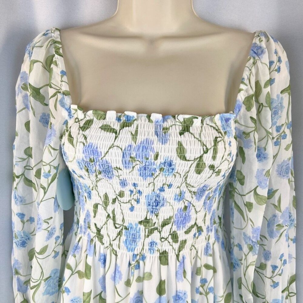 NWT Hill House The Grace Georgette Peony Bouquet Print Mini Nap Dress $198 - Picture 5 of 15